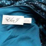 Eliza J Sequin Cowl Neck Sheath Dress in Teal – NWT Size 2 Photo 3