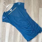 Vintage Mesh Top ruched wrap fitted womens Blue (medium) y2k going out party Photo 0