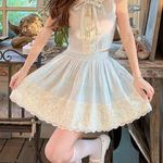 Japanese Kawaii Pastel Baby Blue Cottage Balletcore Lolita A Photo 0