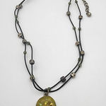 Chico's  Green & Silver Beaded Cord Energy Necklace Photo 0