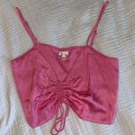 Aerie Pink Satin Top Photo 0