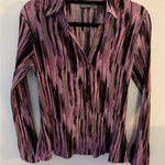 Apt. 9 Y2K  Blouse Purple Stretch Button Up Bratz Doll Hippie Flare Sleeve Large Photo 0