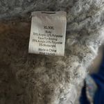 Faux Fur Trimmed Gray Knit Shawl Cardigan Open Front Cozy Cape Wrap One Size Size XL Photo 7