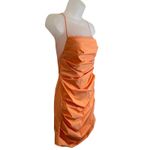 Amanda Uprichard Laconia Chain Ruched Dress Mini Orange Party Cocktail Size S Photo 3