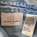 Vintage Paul Harris Design Embroidered Floral Denim Button Up, Size Medium Blue Photo 3