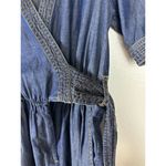 Pilcro Anthropologie  and the Letterpress Size 2 Belted‎ Blue Denim Romper Photo 8