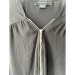 Atmosphere  Black Roll Tab Sleeve Zip Front Blouse Women's Size 12 Photo 4