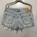 Levi's  501 Blue Medium Wash Denim Cut-off Button Fly Summer Beach Shorts 31 Photo 1