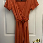 Derek Heart  Short Sleeve Midi Dress with Belt Pumpkin Spice Small Photo 0