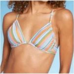 Wild Fable Women's Underwire Multicolor Lurex Stripe Bikini Top Size D/DD NEW! Photo 1
