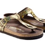 Birkenstock NWT Gizeh Metallic Brown Bronze Spotted Thong Sandals Size 36 Photo 2