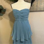 NWT Seriously Sensational Light Blue Strapless Tiered Maxi Dress Size L Photo 2