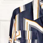 Reiss  Isadora Navy Geometric Print Button Through Shirt Photo 3