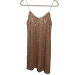 Rose Gold All Over Sequin Mini Dress Spaghetti Straps Size Small NWT Pink Photo 1