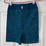 Free People Movement Blue Free Throw Jacquard Biker Shorts Photo 3