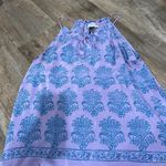 HD in Paris ANTHROPOLOGIE x  100% Silk Panorama Tank Top Lilac Teal Boho Size 10 Photo 6