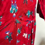 Putumayo 90s  Vintage Dropwaist Folk Print Red Dress Large Photo 5