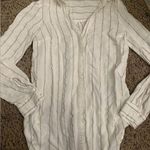 Candie's White striped button down top Photo 0