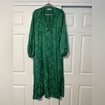 Something Pretty Long Sleeve Midi Emerald Kelly Green Zebra Oz Dress Holiday Size M Photo 1