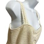 Rachel Zoe ‎ Boho Crochet Crop Babydoll Top L Ivory Indie Sleaze Coquette Resort Photo 3
