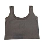 Coqq Wide Strap Ribbed Crop Top Tank Top Sexy Lounge Casual Everyday Gray Photo 6