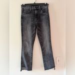 MOTHER the Insider Crop Step Fray in Train Stops Size 25 Denim Ankle Jean Black Photo 2