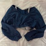 Cider Navy Blue Cropped Crewneck  Photo 0
