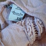 American Rag Pink Crochet Lace Trim Women's Top Boho Size Xs Photo 3