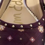 Sam Edelman  Women's Rivera Flat Size 8 Gold & Burgundy Pointed Toe Photo 6