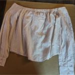 Free People  Hello Beautiful Off Shoulder Linen Knit Top Tie Front S NEW Nautical Photo 1