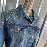 Forever 21  PLUS PREMIUM JEAN JACKET EMBROIDERED STARS RAW HEM XS Photo 6
