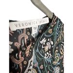 Veronica Beard Denver Silk Chiffon Printed Mini Dress Size 4 Green Paisley Photo 5