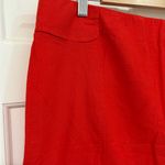 NY & Co Linen Kissed Skirt Burnt Orange Pencil Stretch Above Knee Office Size 14 Photo 1