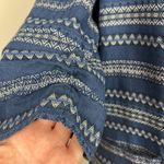 Karen Kane Blazer Jacket Women XL Blue White Ruched Elbow Sleeve Jacquard Cotton Photo 3