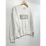 Rae Dunn  Sweater Size Extra Large White Black Pullover Long Sleeve Crewneck Photo 2