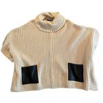 Fashion Union Boutique Women’s S/M Chunky Knit Sleeveless Turtleneck Poncho Photo 1