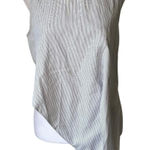 Tibi  white pinstripe sleeveless asymmetrical top size 4 Photo 0