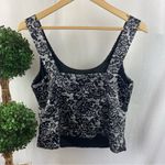 Dress Barn Black. Gray Print Sleeveless Satin Tank Top 8 Photo 1