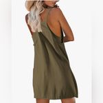 Romper Dress Shorts Women Large Green Adjustable Straps Pockets Summer Lined Photo 1