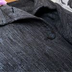 J Jill Blazer Jacket Dark Blue‎ Black Woven Office Career Corporate Mature Thick Size M Photo 13