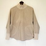 Aerie Offline Cream Tan Sherpa Fleece Quarter Zip Pullover XS Photo 0