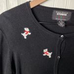 Vintage Designers Originals Studio Joy Cardigan Sweater Scottie Dogs Size PXL Black Photo 2