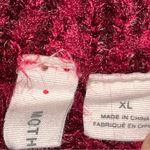 Anthropologie Moth Burgundy Fuzzy Eyelash V Neck Bell Sleeve Sweater size XL Photo 7