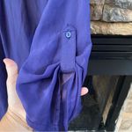 Rue 21 Royal blue tunic blouse lace embroidered size XL relaxed roll button sleeves Photo 4