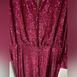 NWT ASOS Burgundy Red Sequin 3/4 Sleeve Wrap Midi Maxi Formal Cocktail D… Size undefined Photo 12