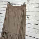 Route 66  Clothing Taupe Tiered Maxi Skirt One Size Elastic Waist Boho Western Photo 6