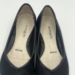 Nordstrom AMALFI for Peeptoe Flats Shoes Sz 6 Black Leather Perforated ITALY Photo 2
