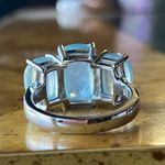 Genuine Aquamarine Sterling Silver Ring Size 6 Photo 4