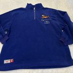 Disney Tiger Embroidered Unisex Fleece Jacket Blue XL Quarter Zip Long Sleeve Photo 1