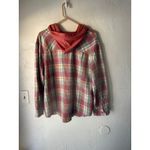 Plaid Flannel Hoodie Shirt XL Red Green Button Up Top Lumberjane Outdoor Cabin Photo 5